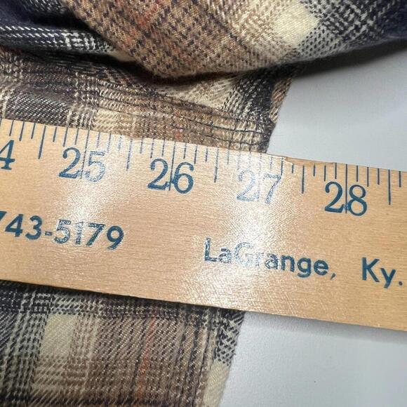 Carhartt Women’s XXL Plaid Flannel Shirt Jacket Hoodie 100% Cotton – Brown/Beige - Picture 6 of 12